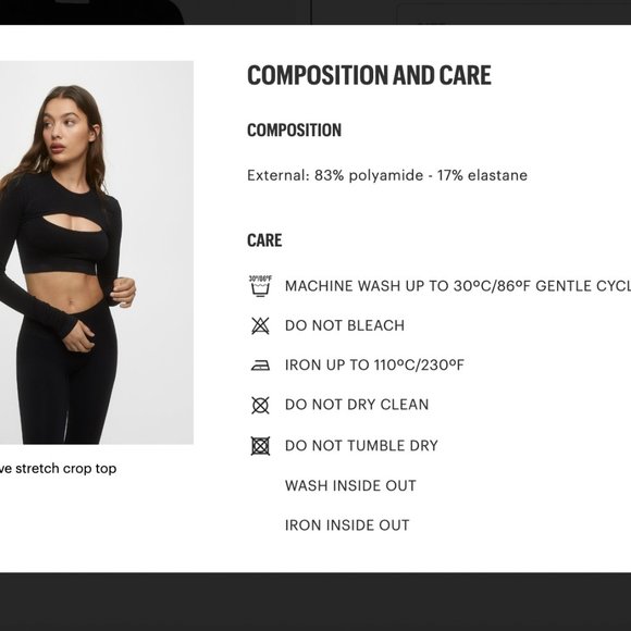 Pull & Bear - LONG SLEEVE STRETCH CROP TOP NWT - Picture 4 of 7
